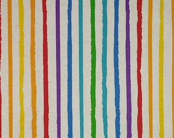 Rainbow Patterned Cotton Blend Fabric - Sold at Half Meter - Handmade, Furniture, Craft, Creative Sewing, Accessories