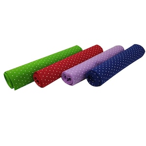 Pannolenci in Fogli di 30x90 cm Fantasia a Pois Bianchi - Per Handmade, Fai da te, DIY
