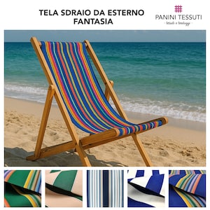 Striped Outdoor Sun Lounger Canvas 44cm - by the Meter - Outdoor, Outdoor Fabric, Upholstery, Deckchairs, Garden Seating, Gazebos