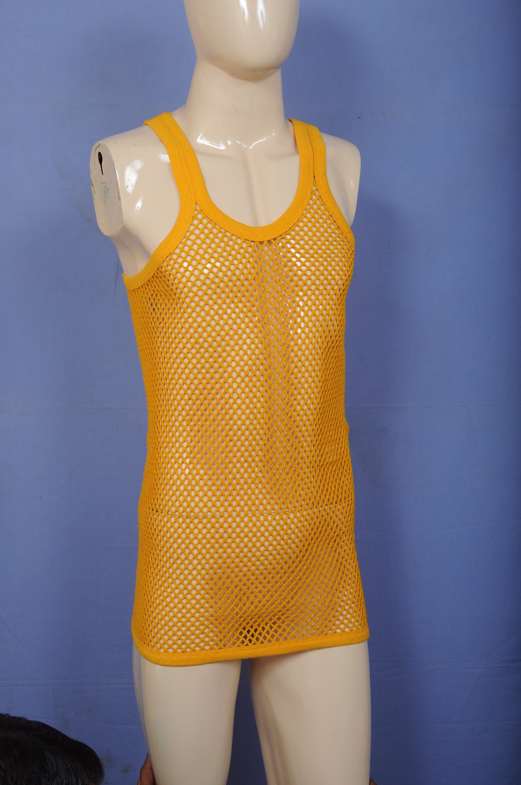 Handmade Rasta String Vest Mesh Fitted Striped Black Etsy