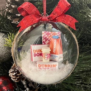 Dunkin Donuts Ornament, Christmas ornament, Holiday Decorations, Personalized Ornaments, Funny Ornaments, Handmade Ornaments