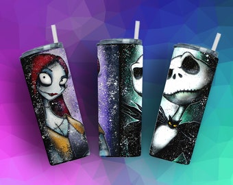 Jack and Sally Skellington 20 oz, Mom, Halloween, Gift for Her, Tea, Cup, Funny Mugs, Personalize / Christmas