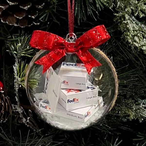 FedEx Package Christmas Ornament, Christmas ornament, Holiday Decorations, Personalized Ornaments, Funny Ornaments, Handmade Ornaments