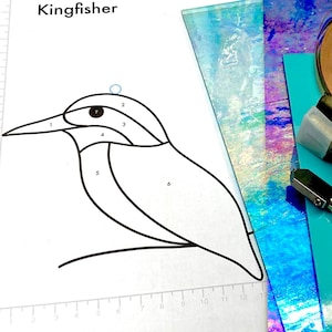 Kingfisher - DIGITAL DOWNLOAD PATTERN for Stained Glass Copper Foil