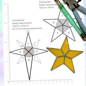 Stars - DIGITAL DOWNLOAD PATTERN for Stained Glass Copper Foil (2 designs)
