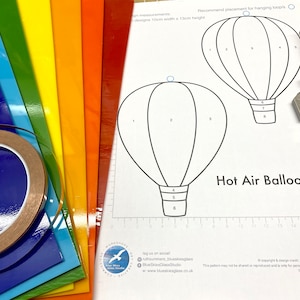 Hot Air Balloon - DIGITAL DOWNLOAD PATTERN for Stained Glass Copper Foil (2 designs)