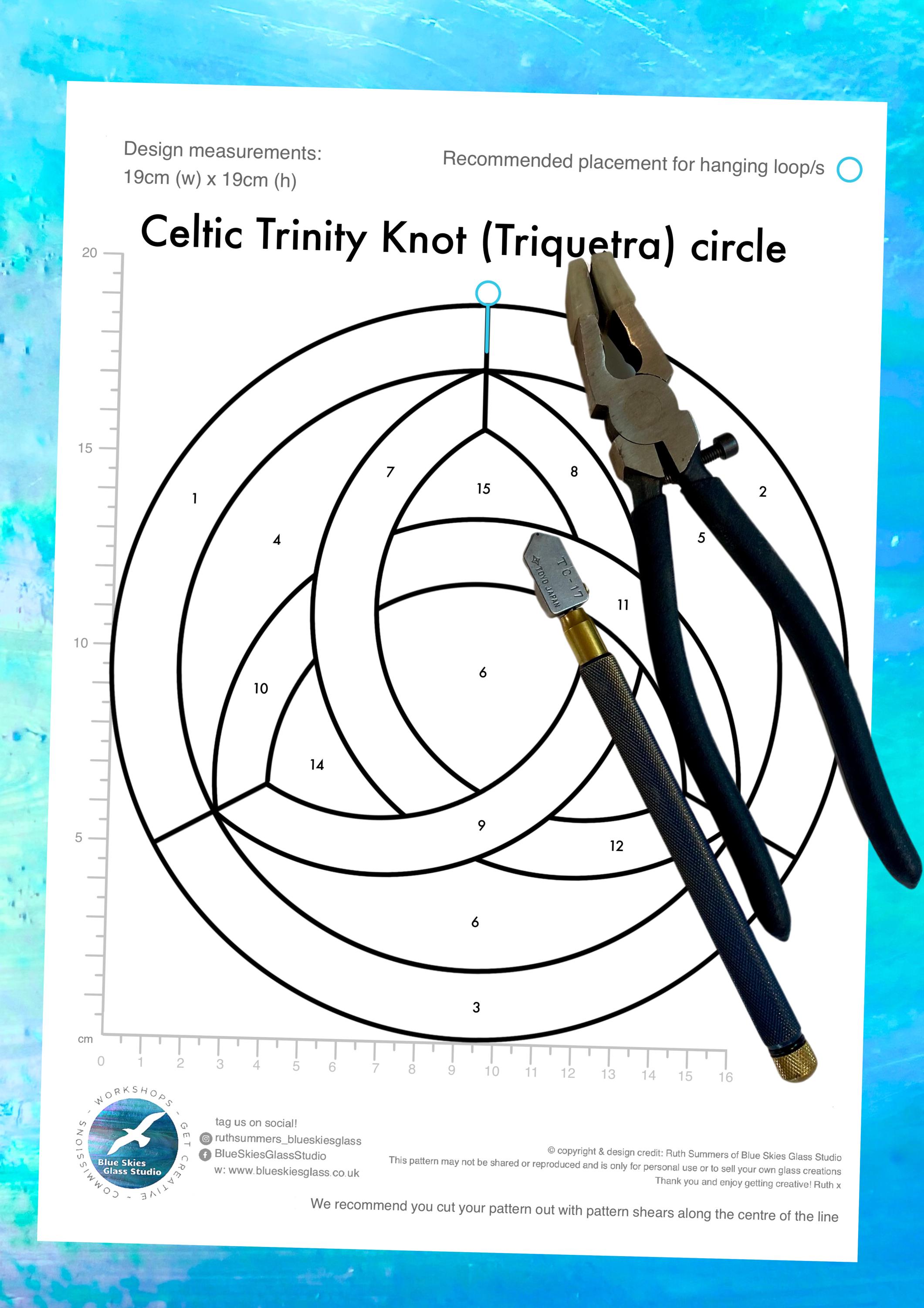 Celtic Trinity Knot (triquetra) - Stained Glass Pattern (digital PDF ...