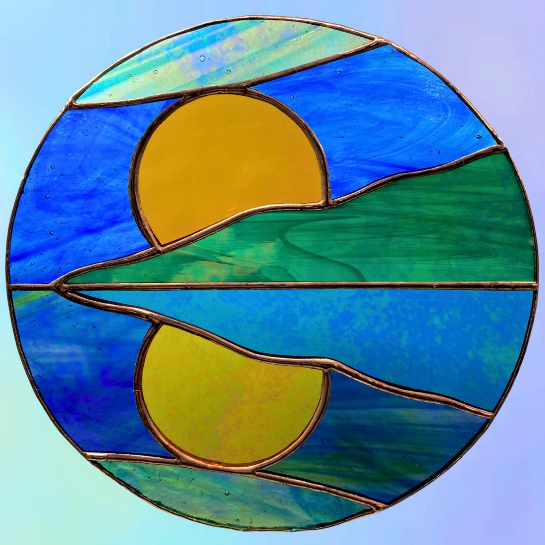 Reflected Glass Pattern Sunset Reflection - Pattern for Stained Glass Copper Foil (digital PDF ...
