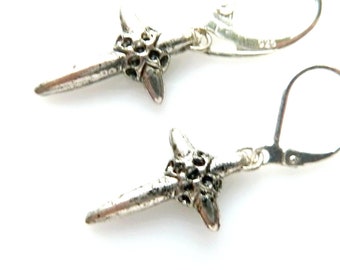 Dangle Cross Earring voor heren, zilveren gothic-zwaardbedel (enkel)