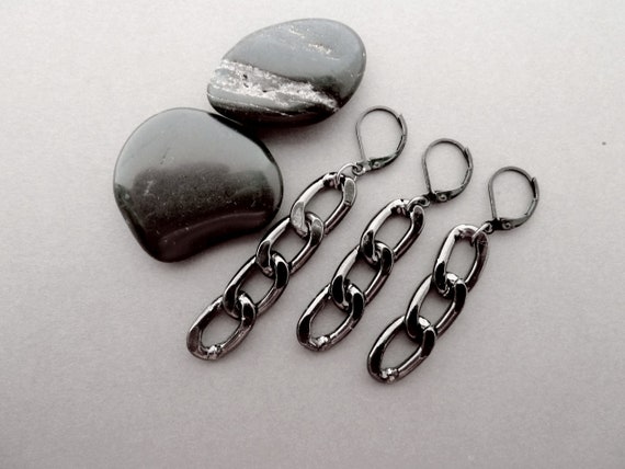 chain dangle black men dangle One black earring braided men earring braided men dangle braided chain earring chain earring