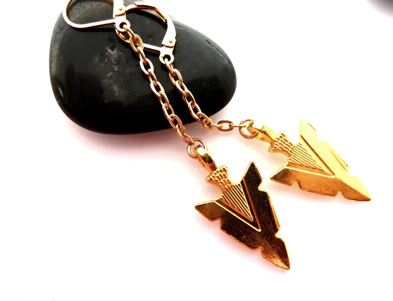 Men Dangle earring Men Arrow earring Men/'s gold earring Gift for men Men Viking earring Single earring,Christmas gift,Women Birthday gift