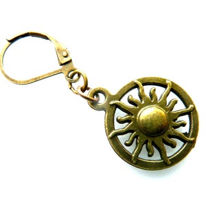 Mens earrings, Bronze sun, Mens Earring sun, One male earring, single earring, Dangle For Birthday Men Gift For Guys for Dad, Boyfriend gift