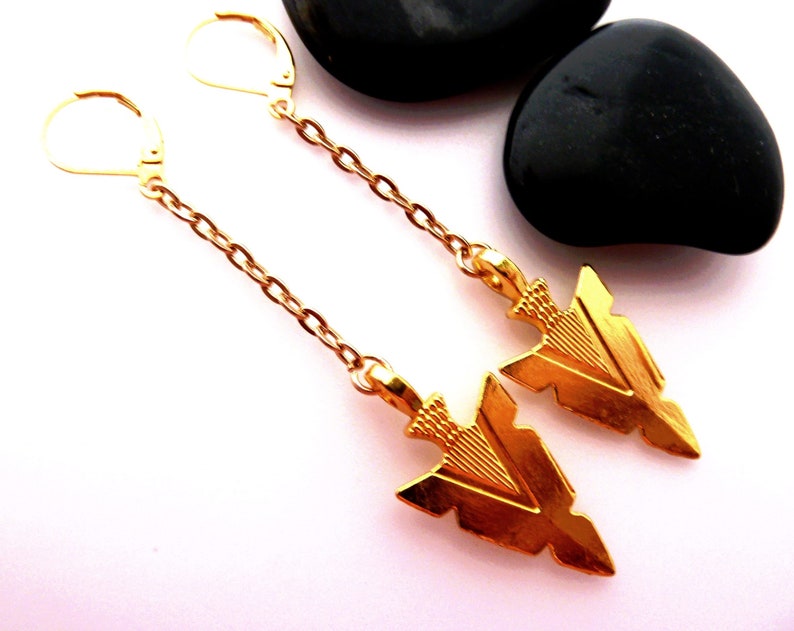 Men Dangle earring Men Arrow earring Men/'s gold earring Gift for men Men Viking earring Single earring,Christmas gift,Women Birthday gift