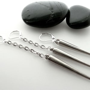 Long spike earrings, Silver spike dangle, men spike earring, boys spike earring, goth spike dangle stylish spike,Birthday man, gift for Guys