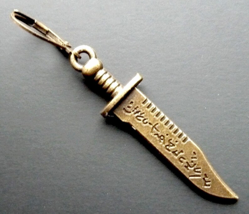 Long Men Earring Hunting Knife Japanese Dagger Men Bronze Earring One