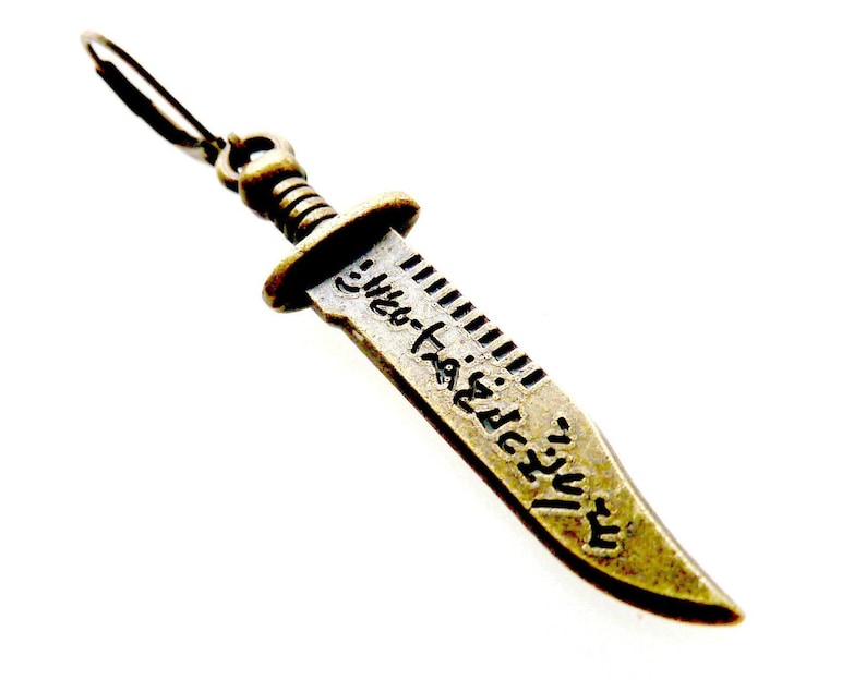 Long Men Earring Hunting Knife Japanese Dagger Men Bronze Earring One