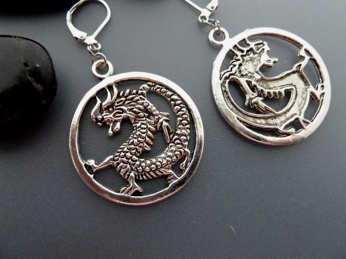 Men Earring Dragon Dangle Single earring One male earring Man Etsy