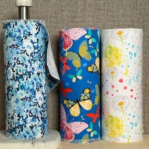 Escolha seus próprios 3 padrões***12- 10”x12”/ 1- camada / Toalhas de “papel” reutilizáveis sem papel / Decoração de cozinha ecológica.