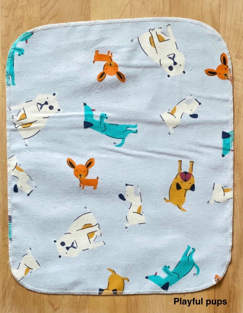 Wiederverwendbare, papierlose Küchentücher aus Baumwollflanell: Umweltfreundliches Küchentuch (25 x 30 cm) Playful pups