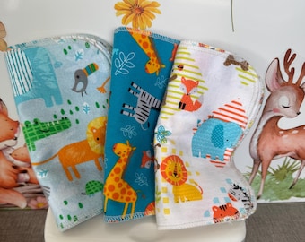 Reusable Baby Wipes: kids napkins| 2-Ply Cotton Cloth Napkins, Set of 12