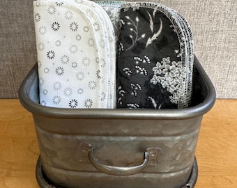 Reusable Cotton Flannel Napkins: Eco-Friendly Kitchen Decor, Set of 12