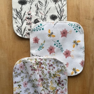 Guardanapos sem papel 12, 2 camadas 7”x7” (padrão em ambos os lados)/ Cozinha ecológica/ Decoração de cozinha/ Lenços umedecidos para bebês com desperdício zero/ Vida sustentável