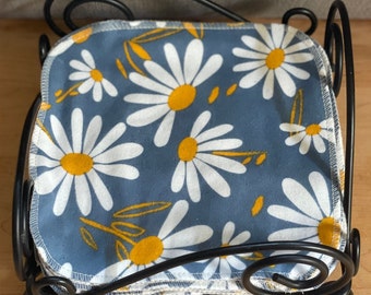 Reusable Cotton Flannel Napkins: 12 Pack, Floral Print, Eco-Friendly