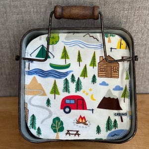 Cotton Flannel Paperless Napkins: Eco-Friendly Kitchen Decor Camp Ground