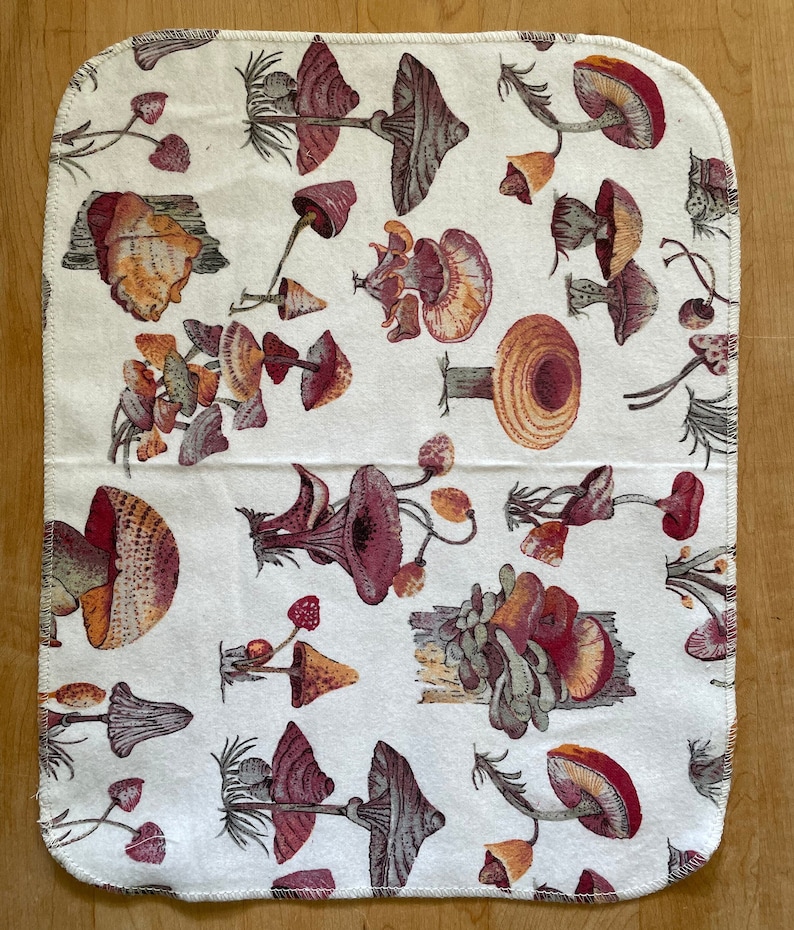 Paperless Paper Towels 12 10x12 1 ply /Eco-friendly Kitchen/Kitchen Decor/Reusable Cloth Towels/Sustainable Living with Zero Waste Deep woods mushrooms