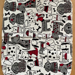 Wiederverwendbare, papierlose Küchentücher aus Baumwollflanell: Umweltfreundliches Küchentuch (25 x 30 cm) Sketched puppys