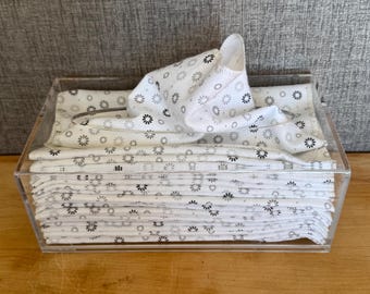 Reusable Cotton Flannel Facial Tissues: 12 Pack, 9"x9" Washable Cloth