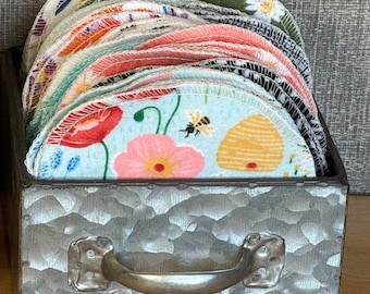 Reusable Cotton Rounds - 24 Variety Pack, 4" Washable Makeup Remover Pads