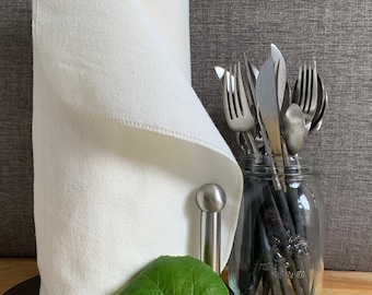 Reusable 1-Ply Cotton Flannel Towels: Paperless Kitchen Cloths, Set of 12