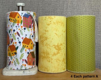 Reusable Paperless Towels: Set of 12, 1-Ply Cotton Flannel (10”x14”)