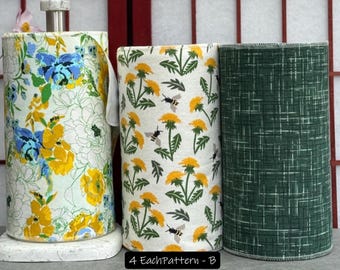 Reusable Cotton Flannel Towels (12-Pack): Floral Paperless Kitchen Wipes