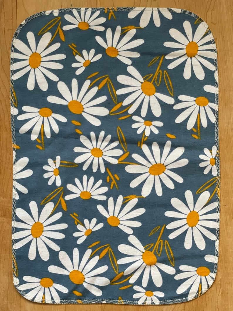 Paperless Paper Towels 12 10x14 1 ply / Eco-friendly Kitchen/Paperless Kitchen/ Reusable Cloth Towels with Zero Waste Chamomile Daisies