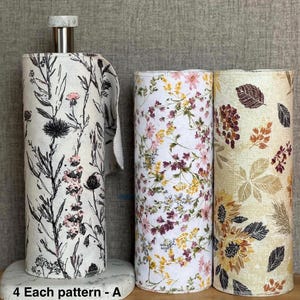 Reusable Cotton Flannel Towels (Set of 12): Floral Print, Eco-Friendly Kitchen (10”x12”)
