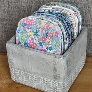 Reusable cloth wipes 2 Ply 4.5”x 6.25” ( pattern on both sides)Makeup Remover/ Beverage napkins/bidet toilet “paper” wipes.