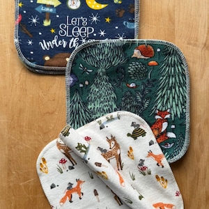 Paperless Napkins 12- 7”x7” 2- ply (pattern on both sides)/Eco-friendly Kitchen/ kitchen Decor/Zero waste Baby wipes/Sustainable living