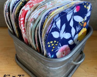 12 Assorted Reusable Cotton Flannel Napkins (6" × 7") – Zero Waste