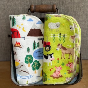 Cotton Flannel Paperless Napkins: Eco-Friendly Kitchen Decor 6Each these pattern