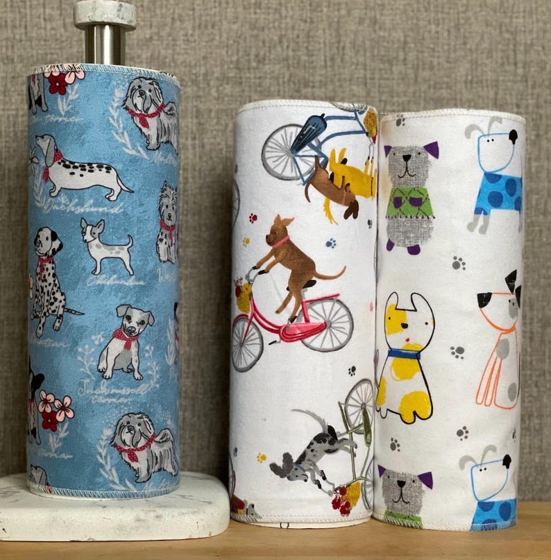 Wiederverwendbare, papierlose Küchentücher aus Baumwollflanell: Umweltfreundliches Küchentuch (25 x 30 cm) 4 each pattern -  B