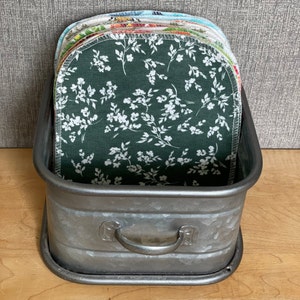 Tovaglioli in flanella di cotone: salviette da cucina riutilizzabili, ecologiche, set da 12 (15x18 cm) Tiny wildflowers