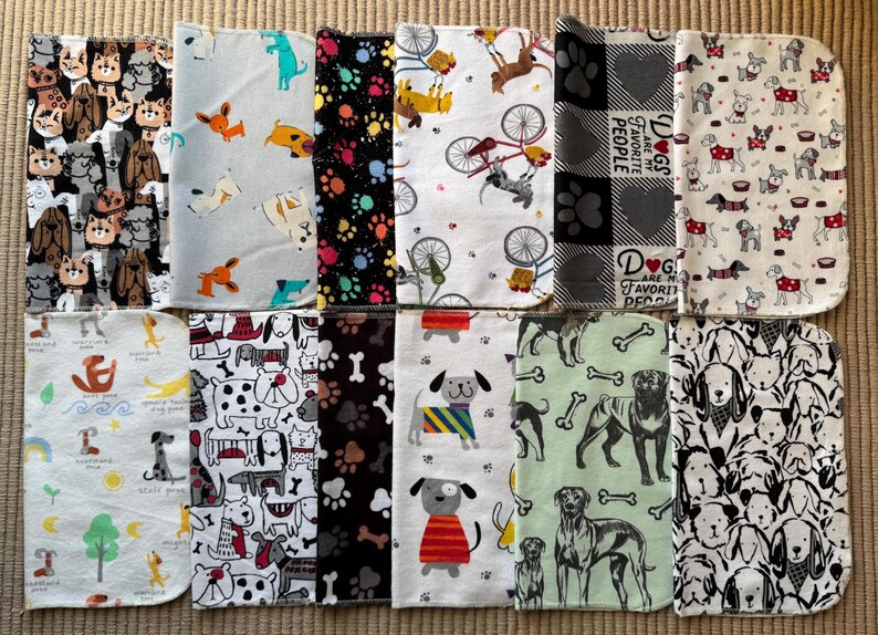 Wiederverwendbare, papierlose Küchentücher aus Baumwollflanell: Umweltfreundliches Küchentuch (25 x 30 cm) 1 each pattern = 12