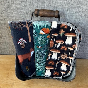 Patterned Flannel Cloth Napkins 12-Pack: Reusable Baby Wipes