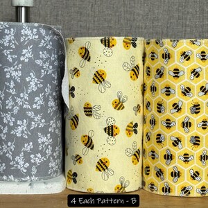 Toallas reutilizables de franela de algodón sin papel - Juego de 12 (10 x 14) 4 Each pattern B