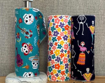 Día de los Muertos Återanvändbara pappershanddukar | Sugar Skull Unpaper Handdukar (12-pack)