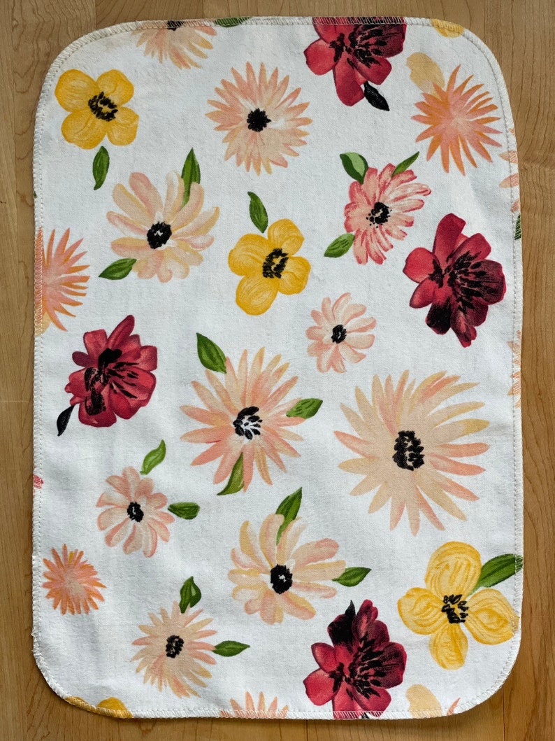Paperless Paper Towels 12 10x14 1 ply / Snack Plate /Eco-friendly Kitchen/Paperless Kitchen/Reusable Cloth Towels with Zero Waste Island flowers