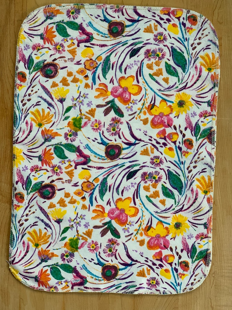 Paperless Paper Towels 12 10x14 1 ply / Eco-friendly Kitchen/Paperless Kitchen/ Reusable Cloth Towels with Zero Waste Swirling Florals