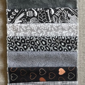 Black and Gray Mix /12- 10x14” 1- ply Paperless “Paper” Towels /Kitchen Decor/ Snack  Plate/ wash and reusable towels